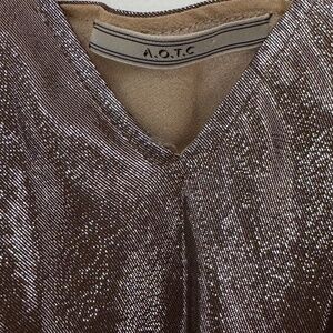 AOTC Metallic Silver Slip Dress